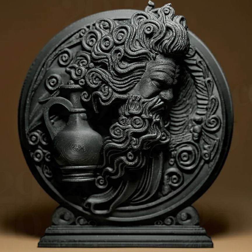 Sculpture Signe Astrologique Verseau - Statuette Zodiaque Design Moderne