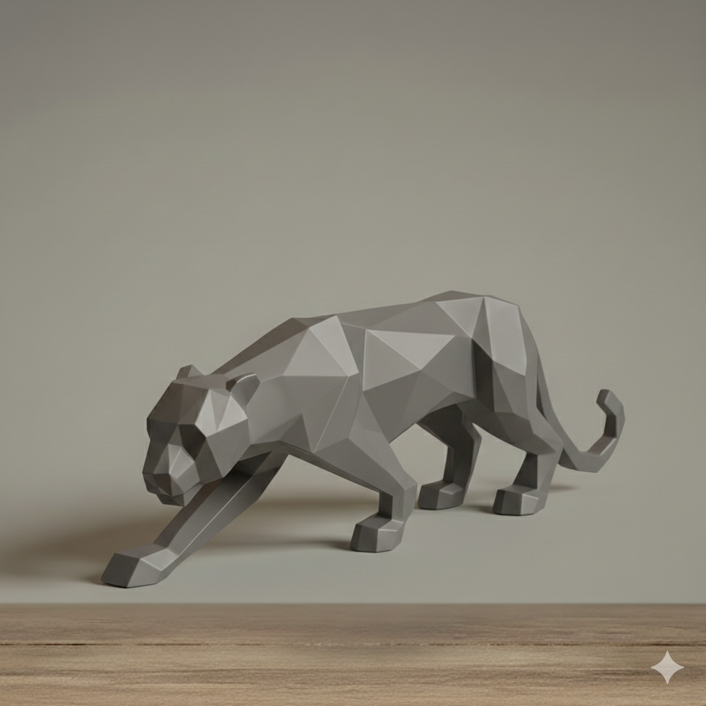Décoration Panthère Géométrique design - Objet Déco Animalier Sauvage