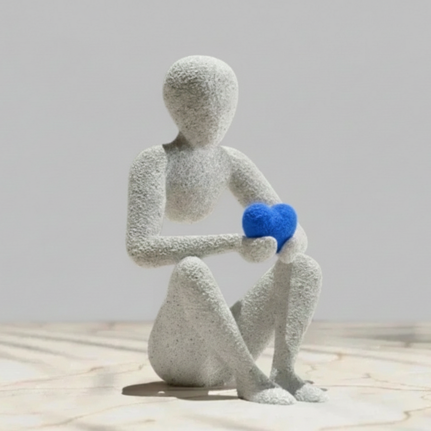 Statuette minimaliste de l'amour - Sculpture Romantique Design et Épurée