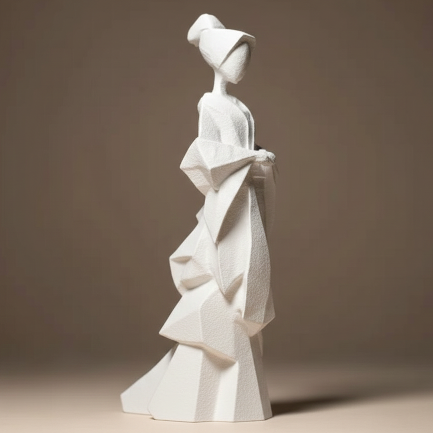 Figurine Geisha Japonaise Design - Objet de Décoration Asiatique Moderne