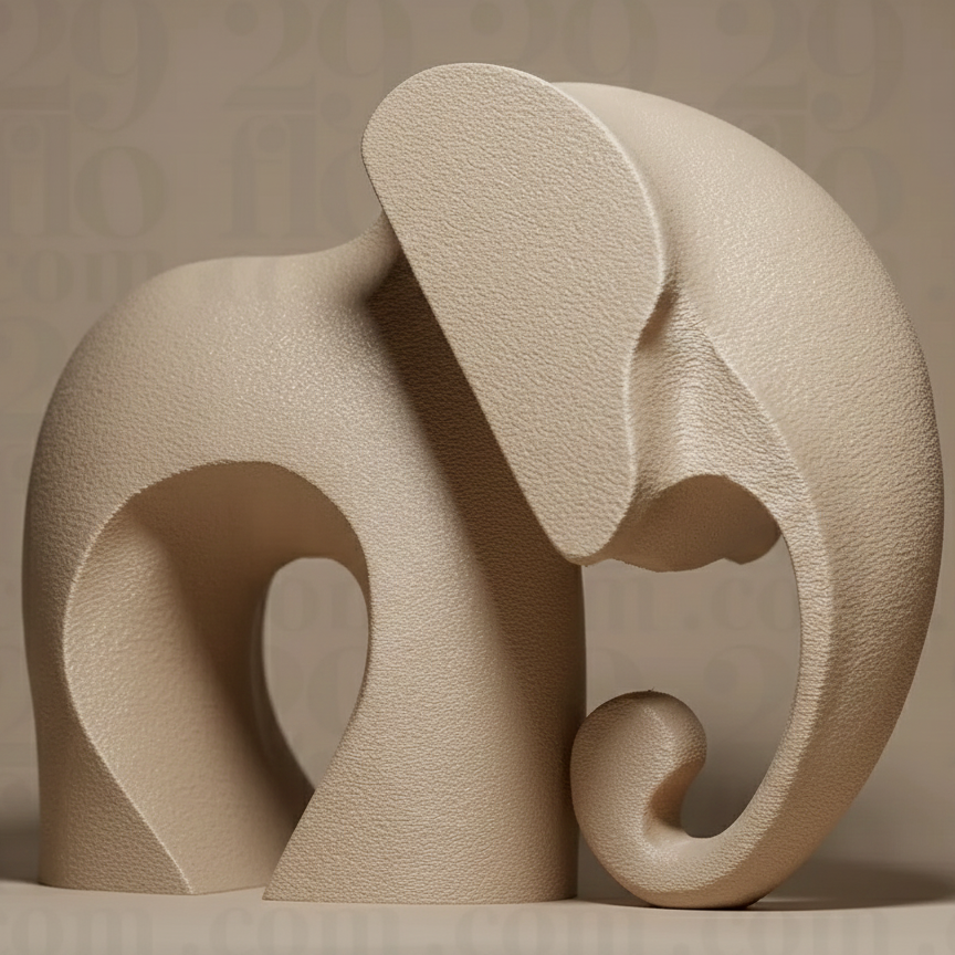 Statuette Éléphant Design Abstrait - Déco Intérieure Élégante et Minimaliste