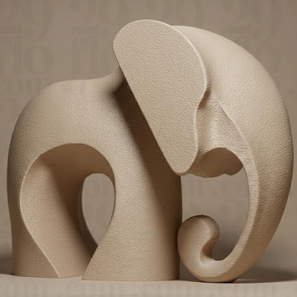 Statuette Éléphant Design Abstrait - Déco Intérieure Élégante et Minimaliste