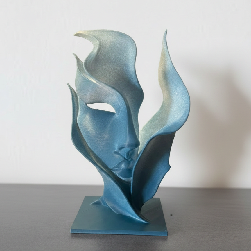 Sculpture Visage Abstrait Artistique - Masque Décoratif Design Contemporain