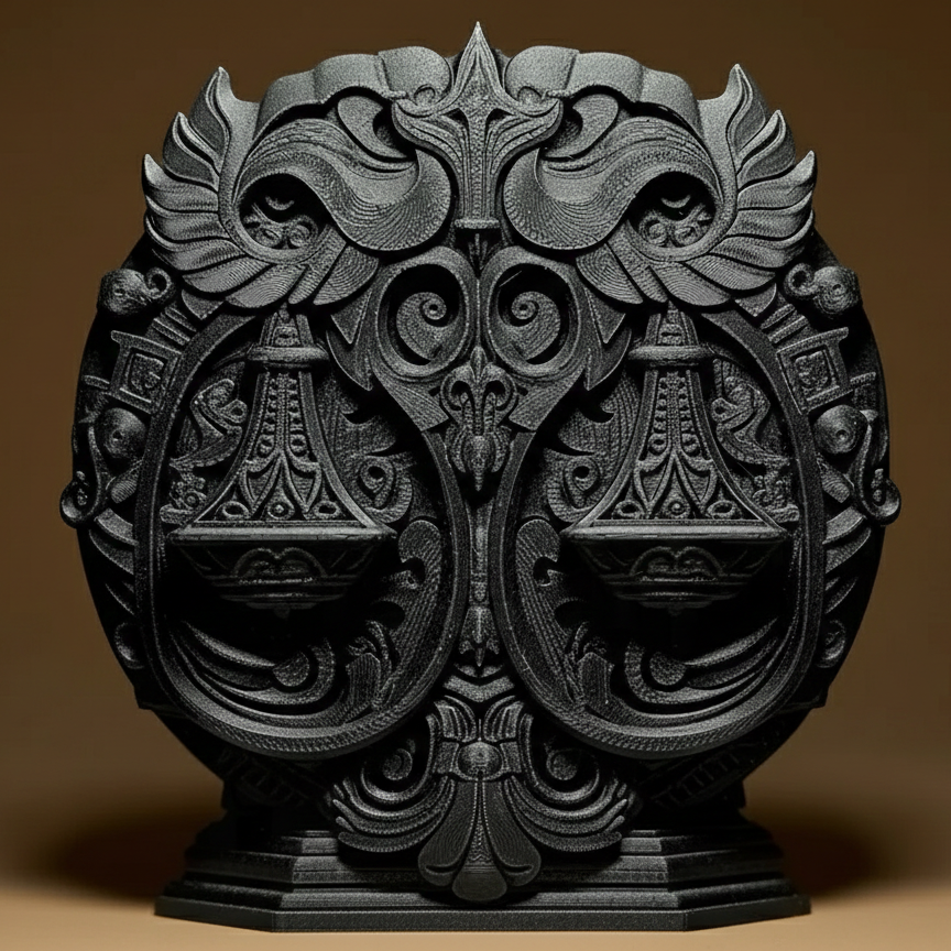 Sculpture Signe Astrologique Balance - Statuette Zodiaque Design Moderne