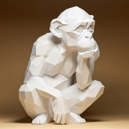 Décoration Chimpanzé Géométrique Abstrait - Objet Déco Singe penseur