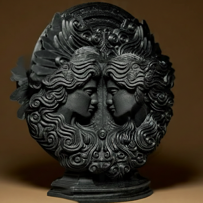 Sculpture Signe Astrologique Gémeaux - Statuette Zodiaque Design Moderne
