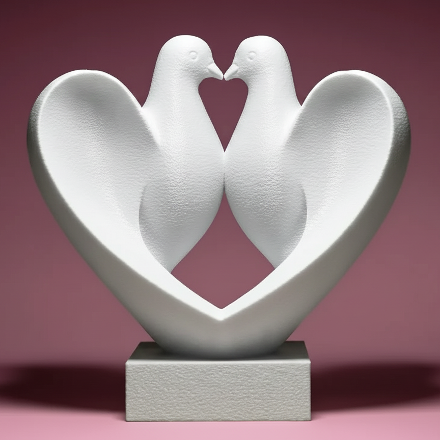 Statuette Colombes de l'Amour - Décoration de Mariage et Intérieur Romantique