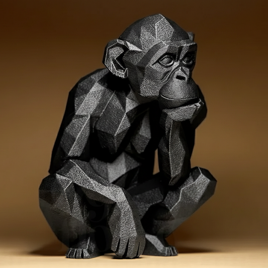 Décoration Chimpanzé Géométrique Abstrait - Objet Déco Singe penseur