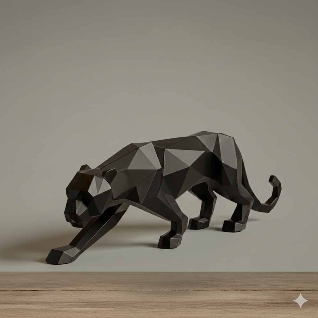 Décoration Panthère Géométrique design - Objet Déco Animalier Sauvage