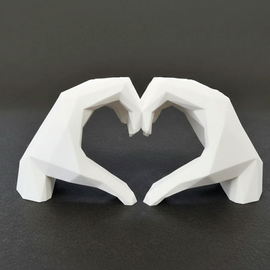 Sculpture Mains Cœur Saint Valentin - Statuette Décorative Moderne et Romantique