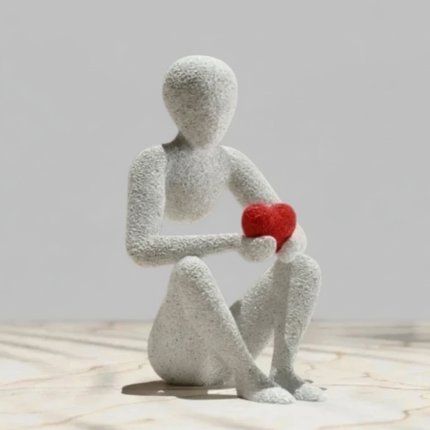 Statuette minimaliste de l'amour - Sculpture Romantique Design et Épurée