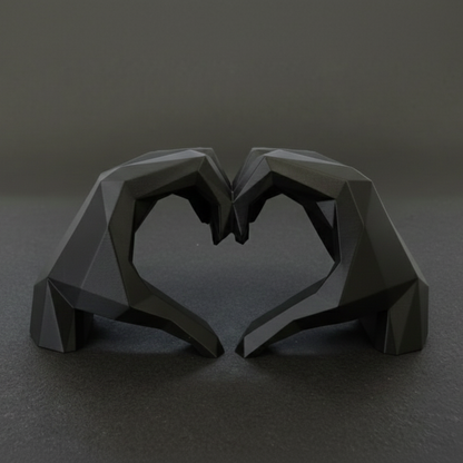 Sculpture Mains Cœur Saint Valentin - Statuette Décorative Moderne et Romantique