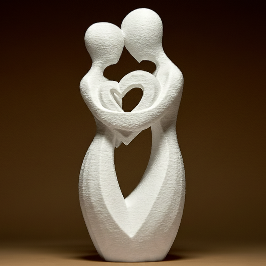 Sculpture Couple Amoureux Design - Objet Déco Minimaliste et Épuré