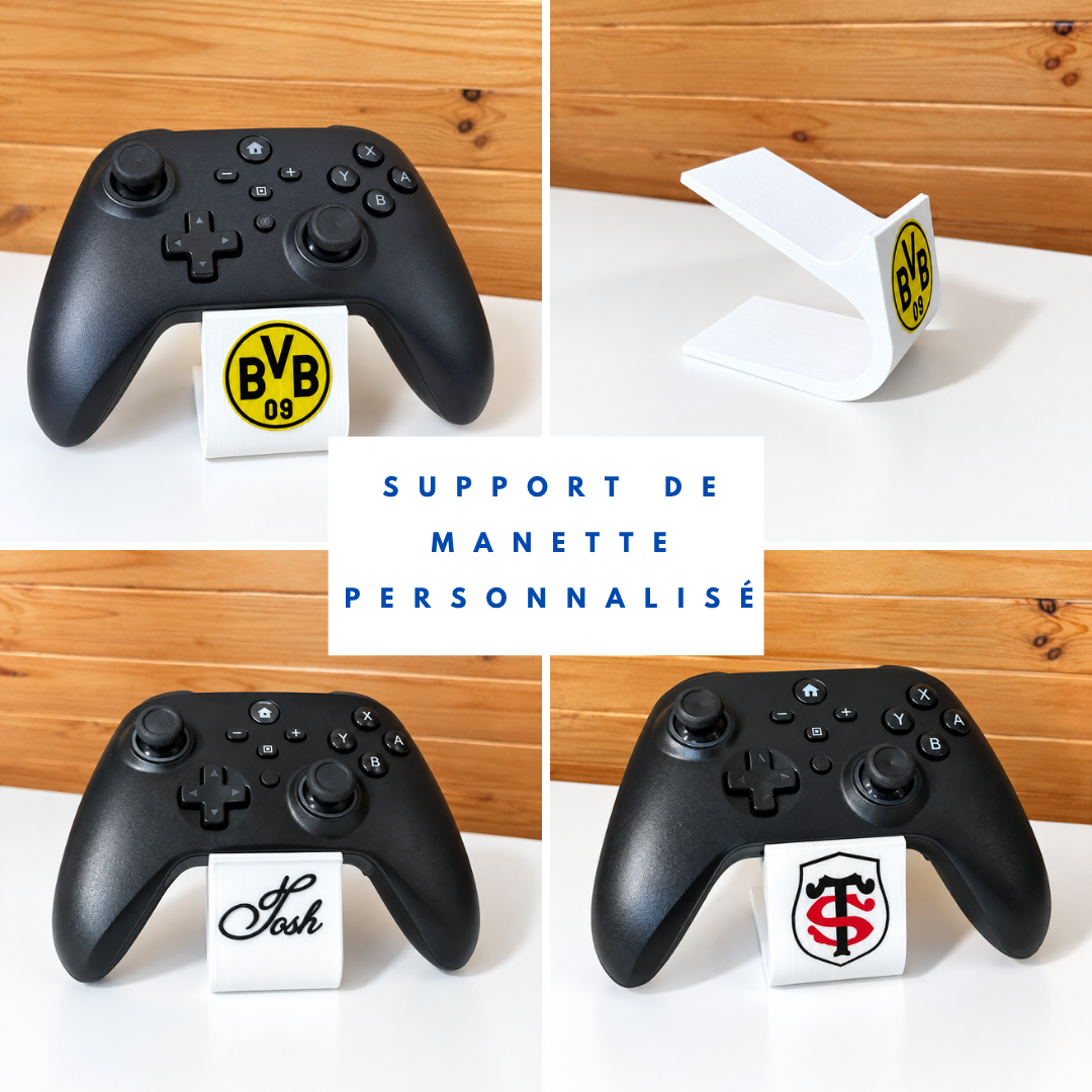 Support de Manette Personnalisé en Impression 3D – Socle Gamer sur Mesure Prénom & Logo (Xbox, PS5, Switch)