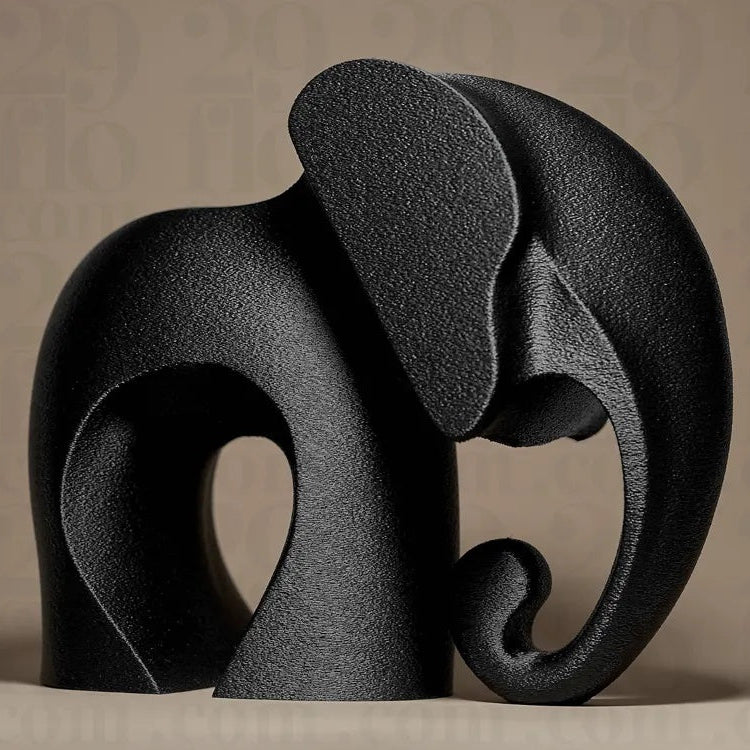 Statuette Éléphant Design Abstrait - Déco Intérieure Élégante et Minimaliste