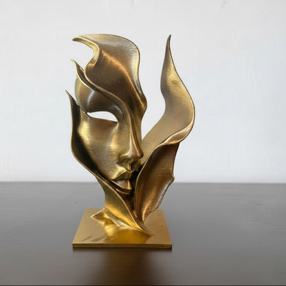 Sculpture Visage Abstrait Artistique - Masque Décoratif Design Contemporain